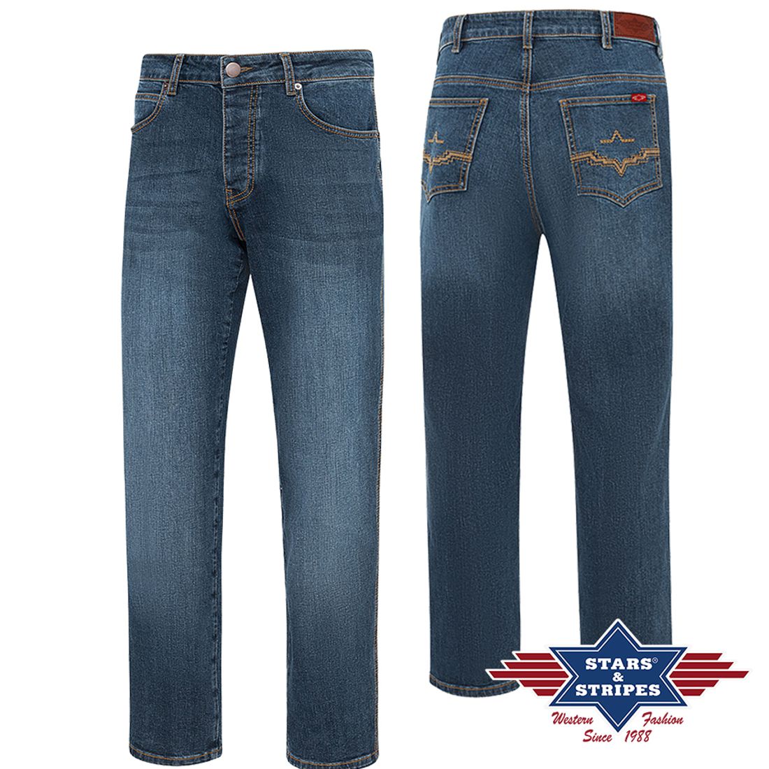 Western-Jeans für Herren - Stars & Stripes - Derrick Western-Jeans für Herren - Derrick
