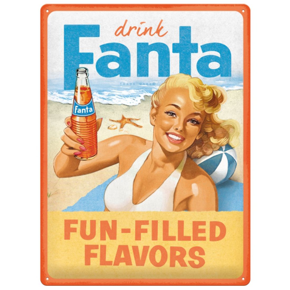 Blechschild - Fanta - Beach Girl