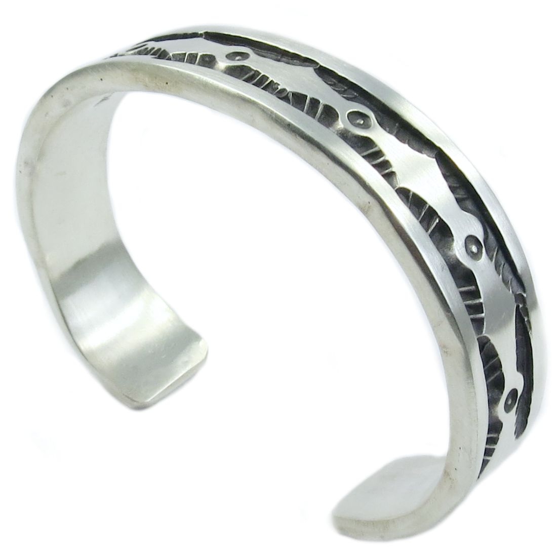 Indianerschmuck Armspange für Herren aus Sterling Silber - Nora Tahe, mattiert I