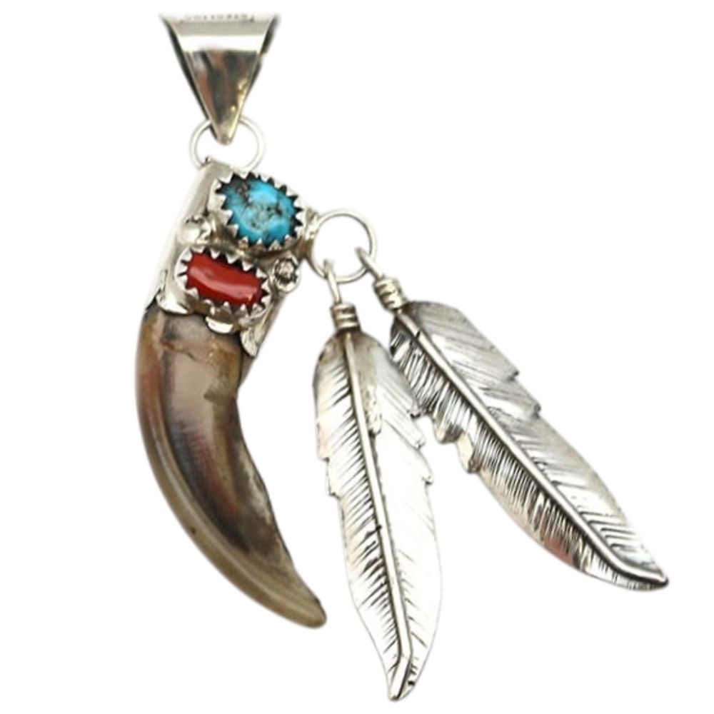 Indianerschmuck Kettenanhänger aus Sterling Silber - Badger Claw