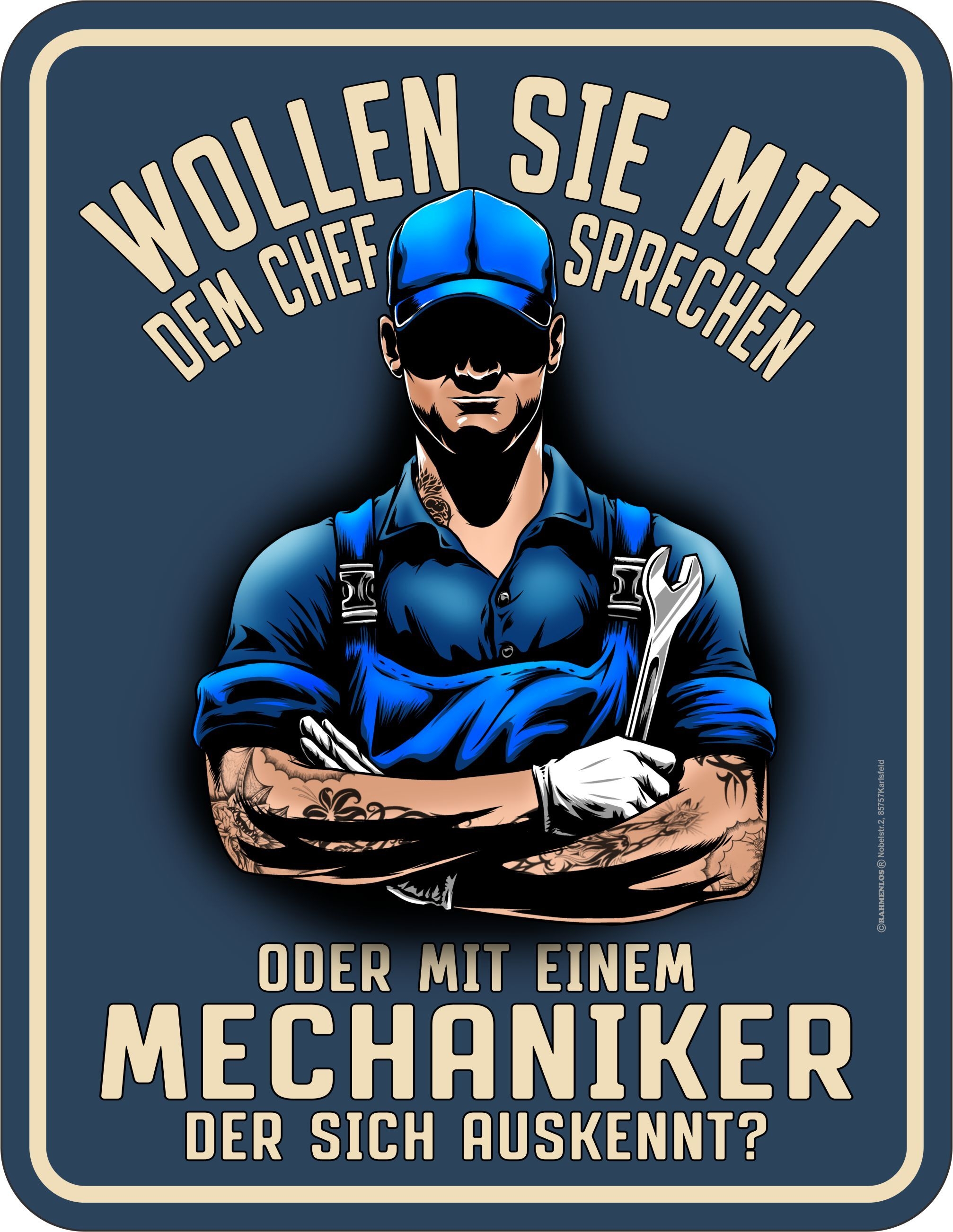 Blechschild - Wollen Sie mit dem Chef sprechen?