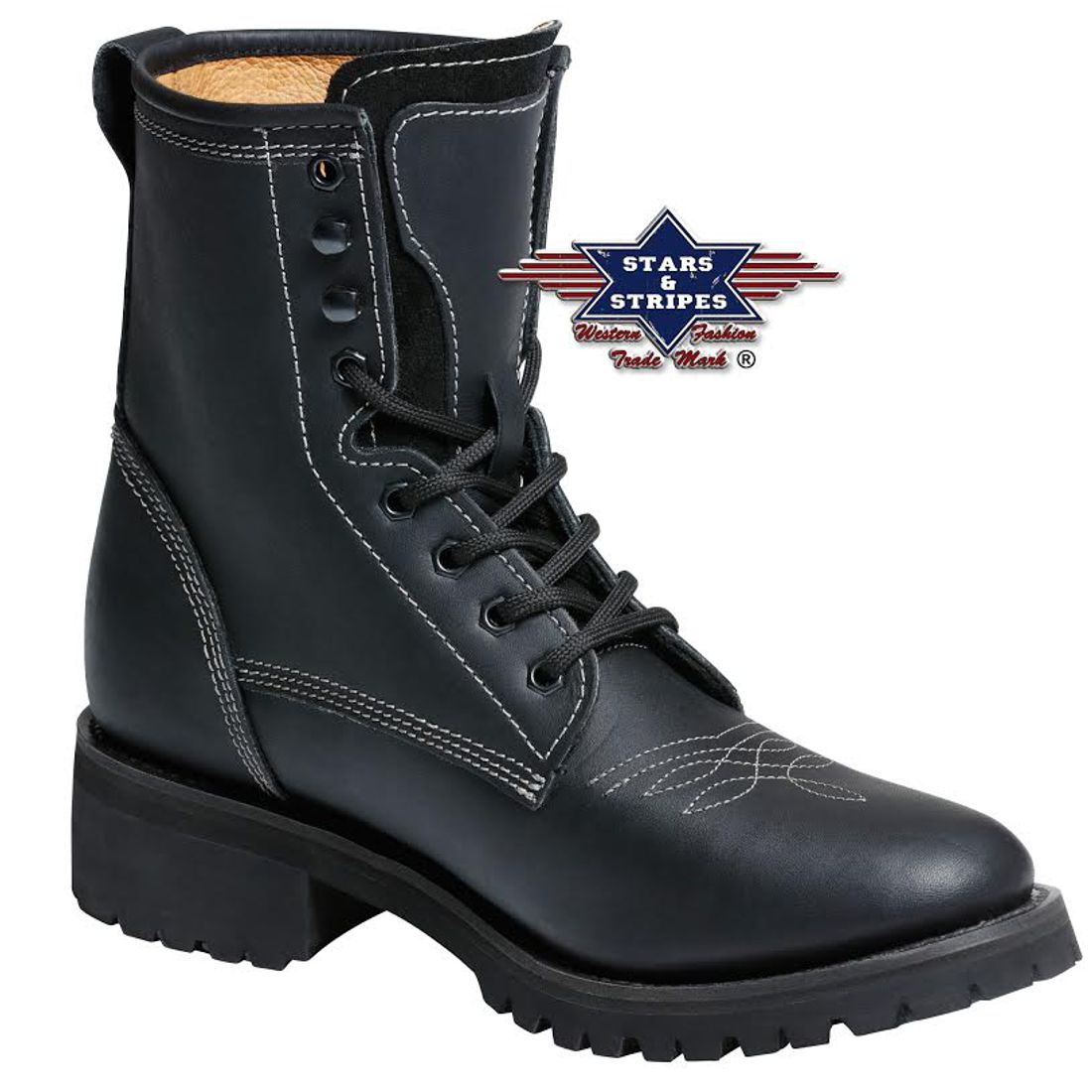 Reduziert - Stars & Stripes Western-Boots - Dallas, Schwarz, Größe 44