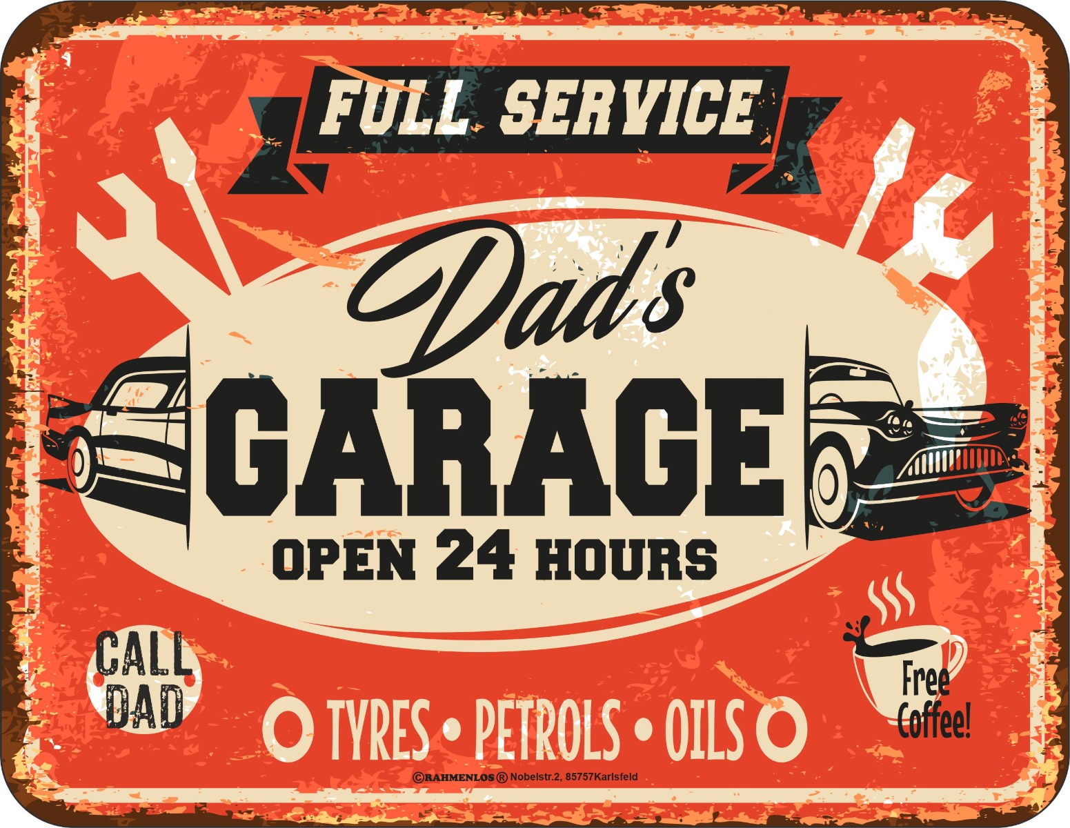 Blechschild - Dad´s Garage