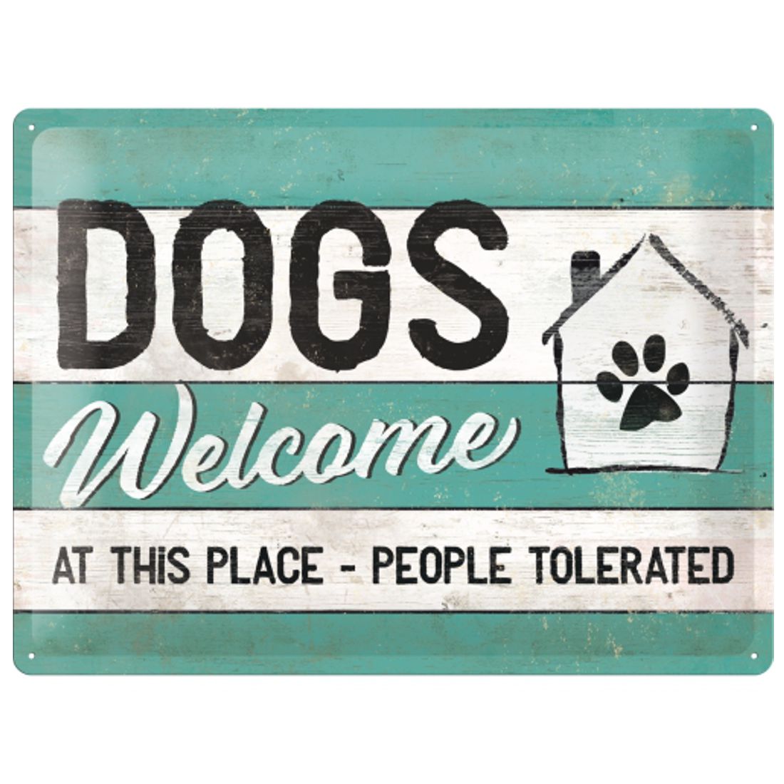 Blechschild - Hot Fifties - Pfotenschild - Dogs Welcome