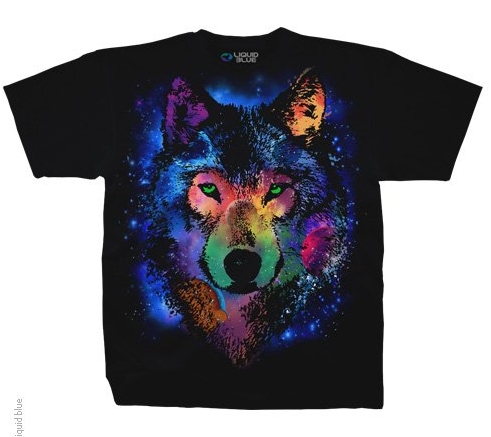 Liquid Blue T-Shirt - Cosmic Wolf