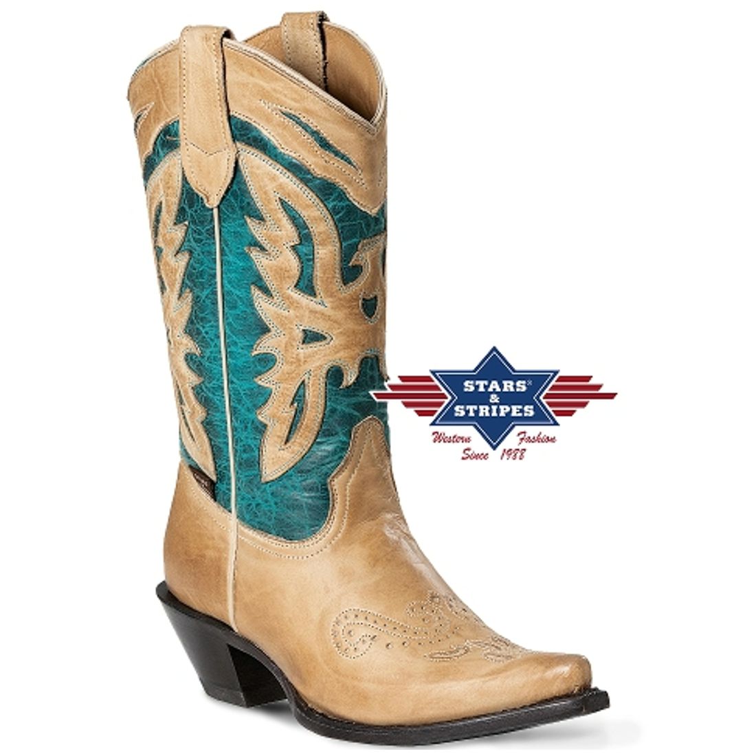 Reduziert - Stars & Stripes Damen Westernstiefel - Lindsay, Größe 37