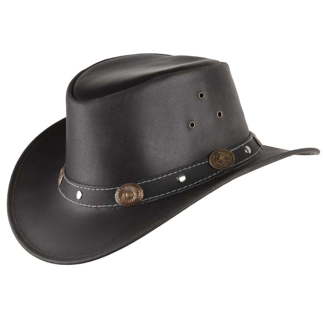 Scippis Kinder-Westernhut aus Leder - Little Reno, Schwarz