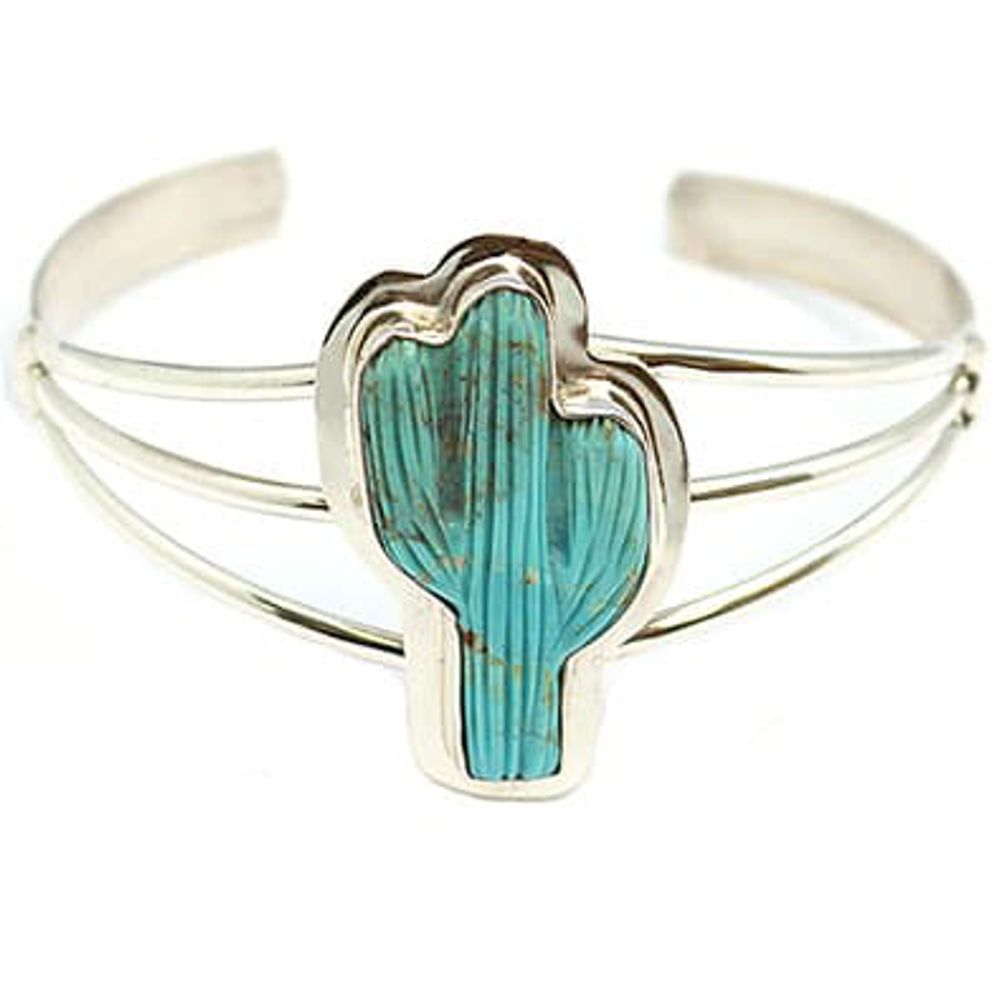Indianerschmuck Armspange für Damen aus Sterling Silber - Spirit Of The Arizona Cactus