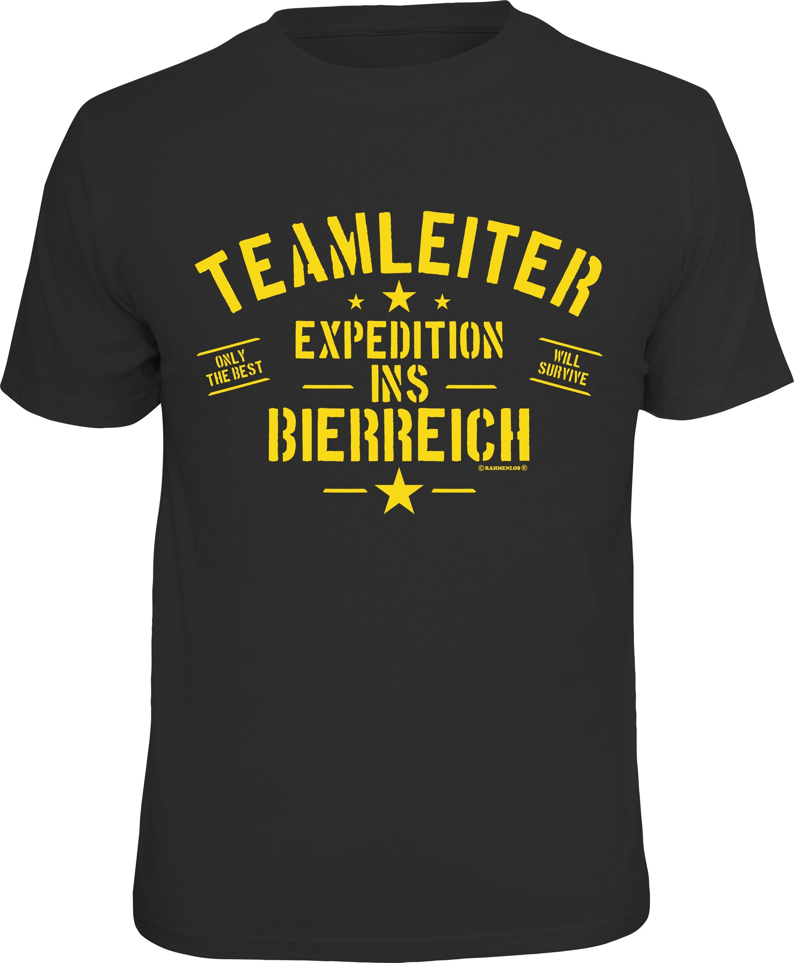 Fun T-Shirt -Bier - Teamleiter - Expedition ins Bierreich