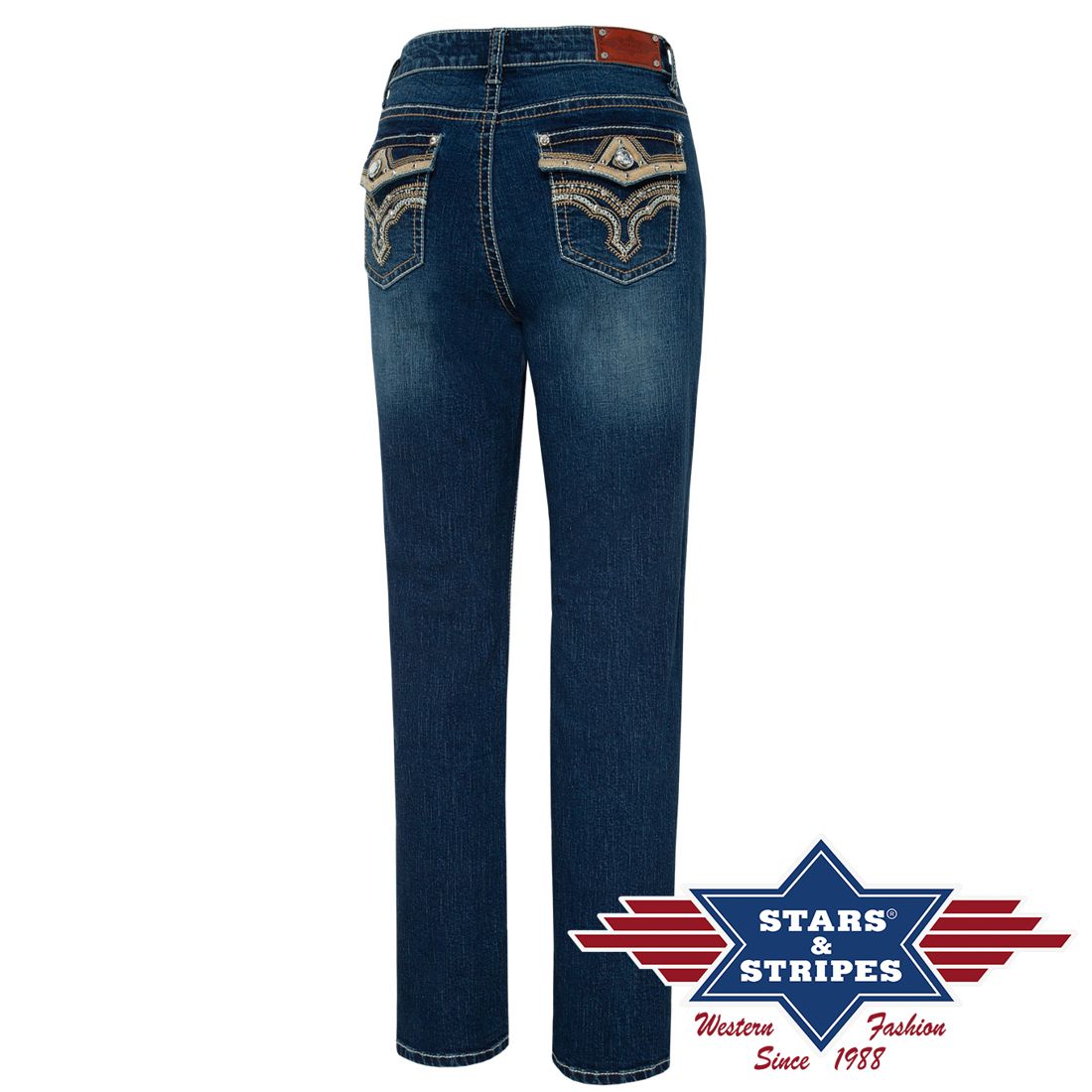 Reduziert - Western Damen-Jeans von Stars & Stripes - Diamond, Bundweite 31 inch - Beinlänge 33 inch