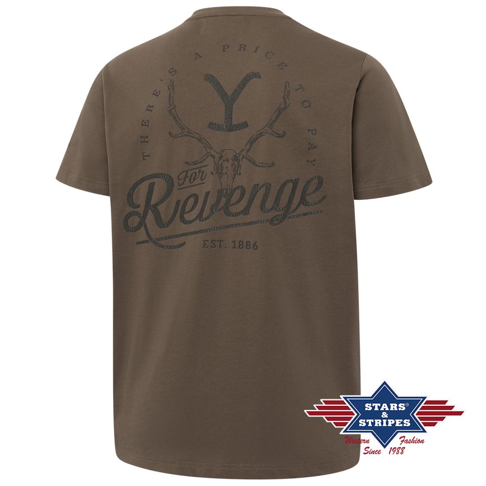Western Unisex T-Shirt - Yellowstone Collection - For Revenge, Braun