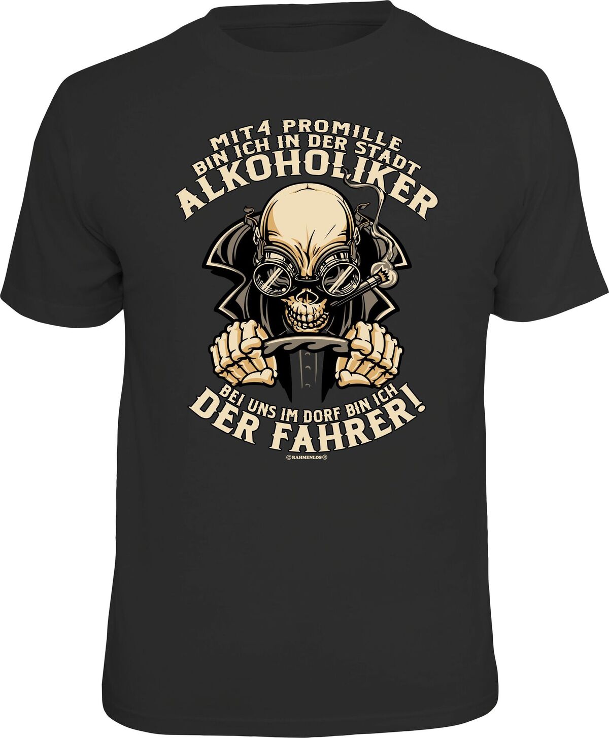 Fun T-Shirt - Alkohol - 4 Promille Alkoholiker