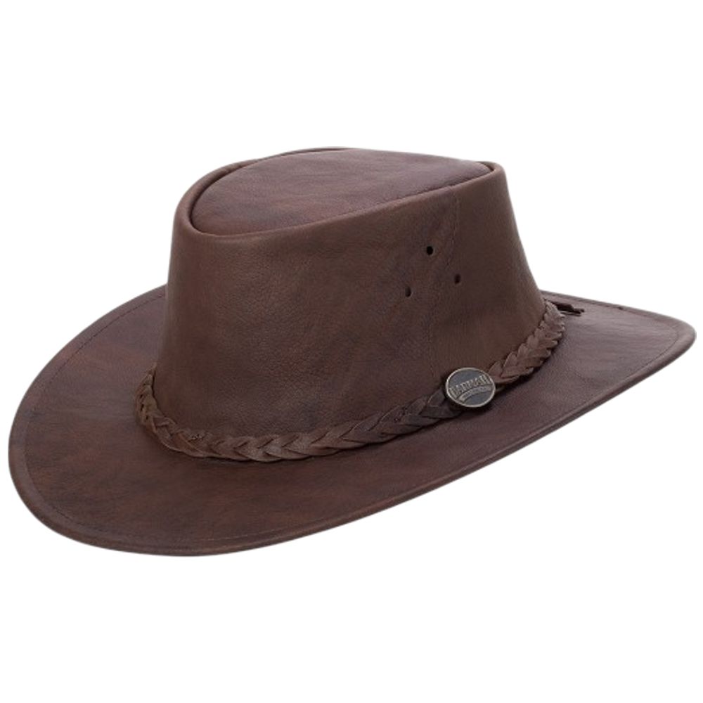 Knautschbarer Barmah Westernhut aus Känguruleder - Bushie Kangaroo Dri-Hide, Tan