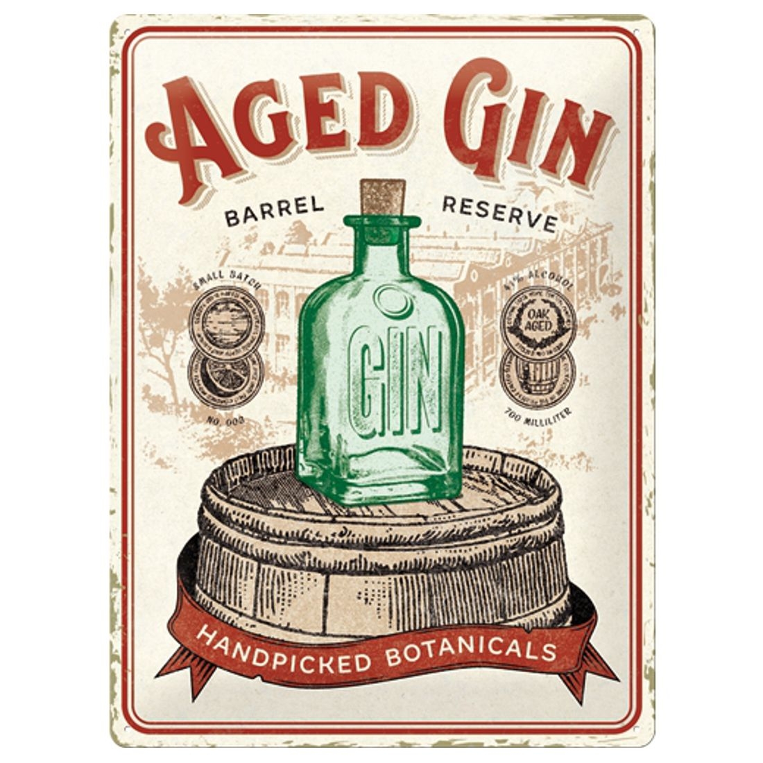 Blechschild - Hot Fifties - Aged Gin Barrel - Special Edition