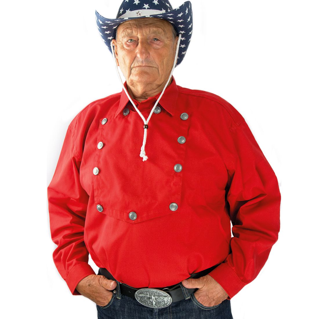 Old Style Westernhemd - John Wayne, Rot