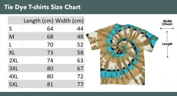 The Coloured House Batik T-Shirts - Größentabelle