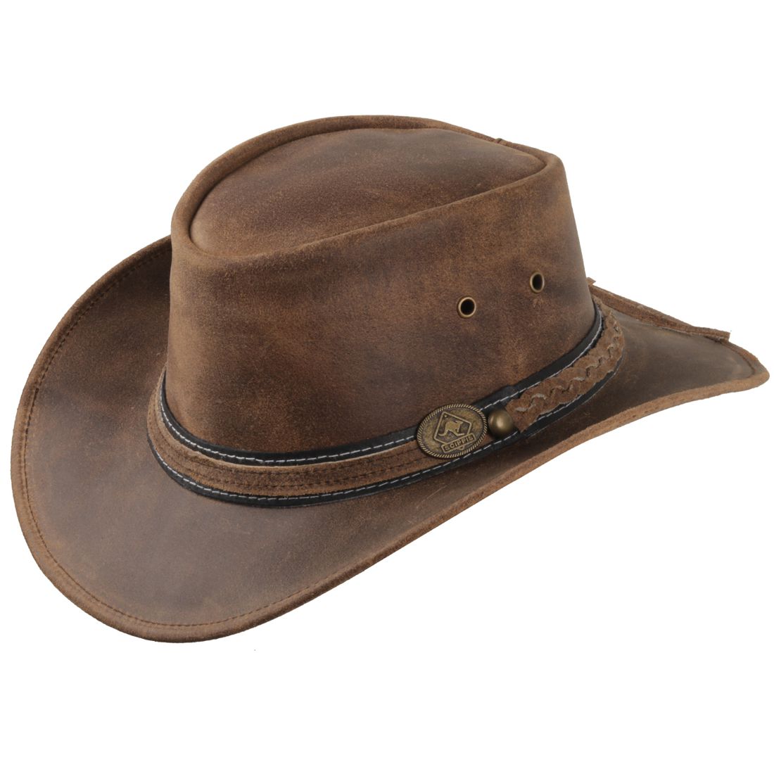 Scippis - Formbarer Westernhut aus Leder - Irving, Braun