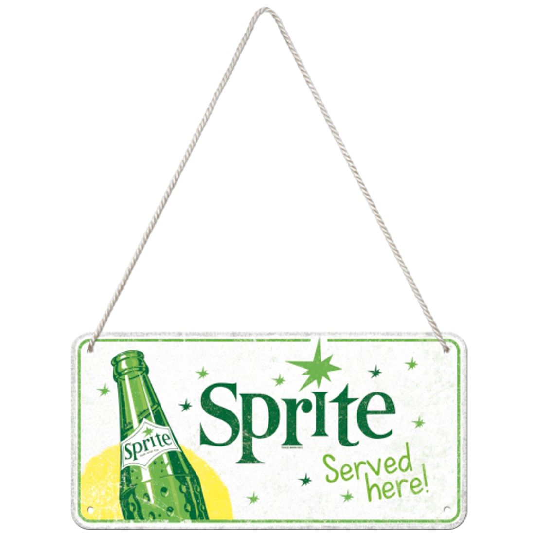 Blechschild zum Hängen - Sprite - Served Here
