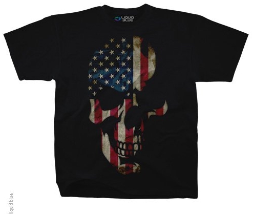 Liquid Blue T-Shirt - American Skull