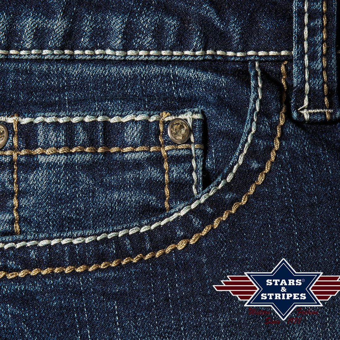 Reduziert - Western Damen-Jeans von Stars & Stripes - Diamond, Bundweite 31 inch - Beinlänge 33 inch