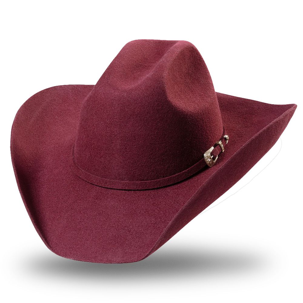 Westernhut aus Wollfilz - Wyoming, Burgundy