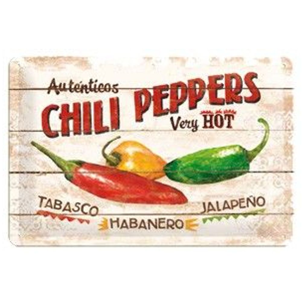 Blechschild - Hot Fifties - Chili Peppers