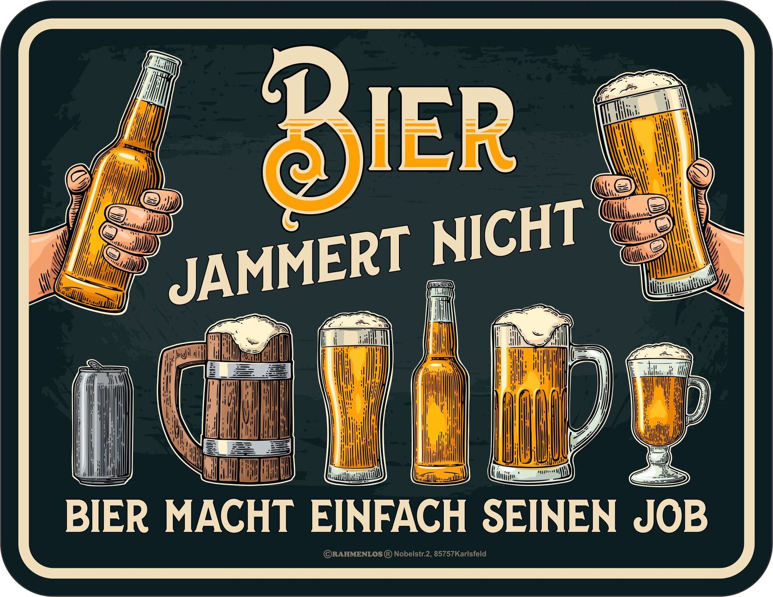 Blechschild - Bier - Bier jammert nicht, .....