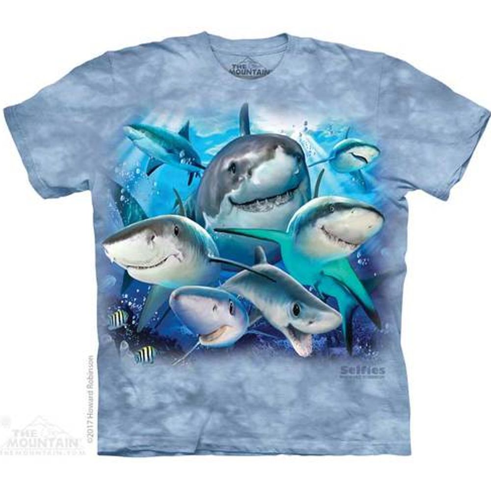 Reduziert - The Mountain Kinder T-Shirt - Sharks Selfie, Größe M (118 - 128)