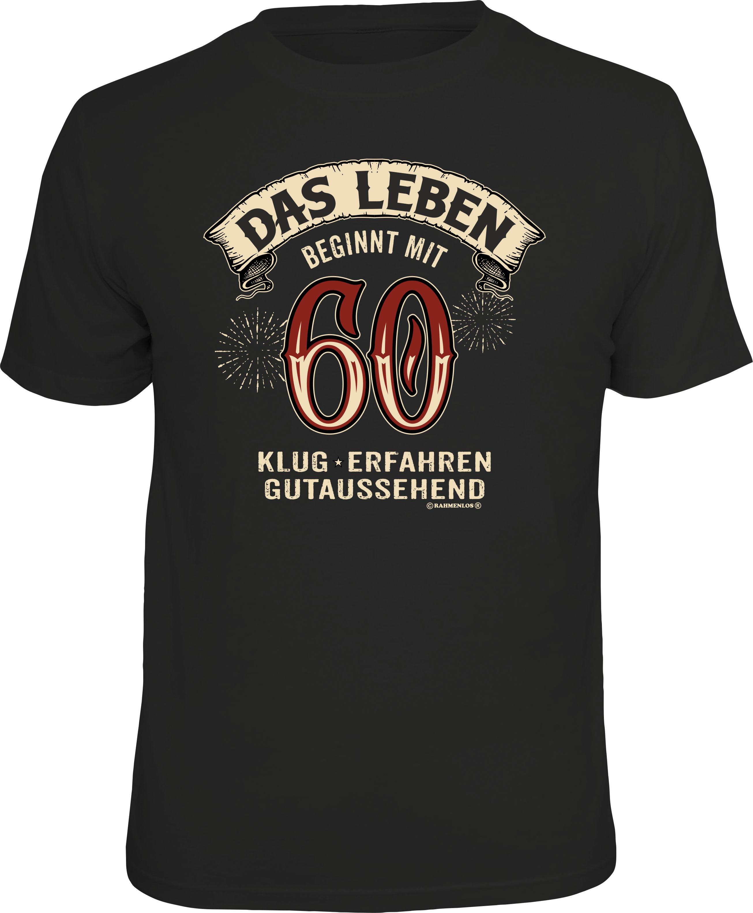 Fun T-Shirt - Geburtstag - Das Leben beginnt mit 60