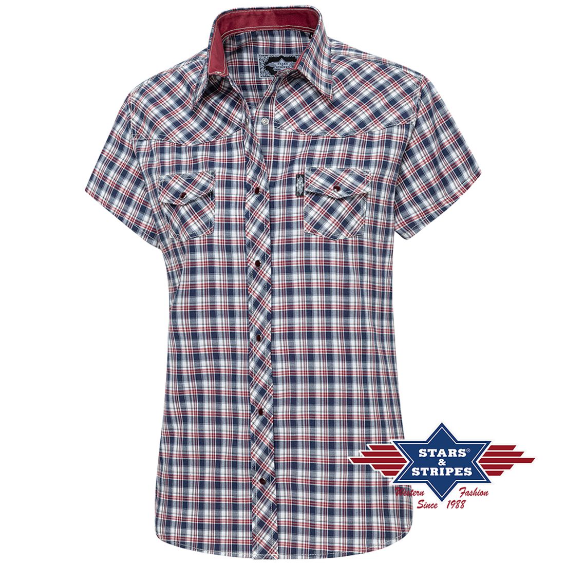 Kurzarm-Westernbluse - Caroline