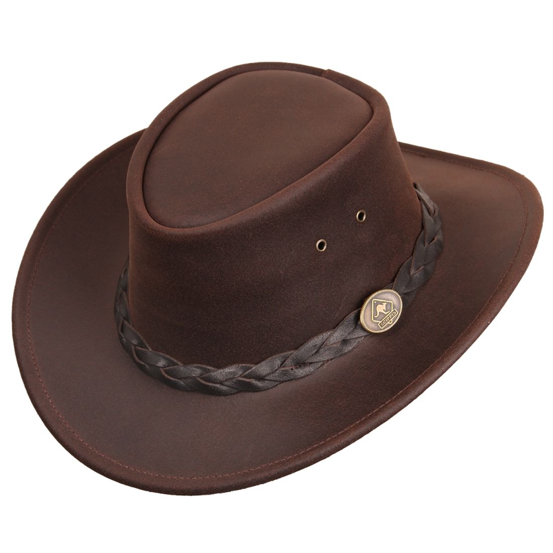 Scippis Westernhut aus Leder - Bushman, Braun
