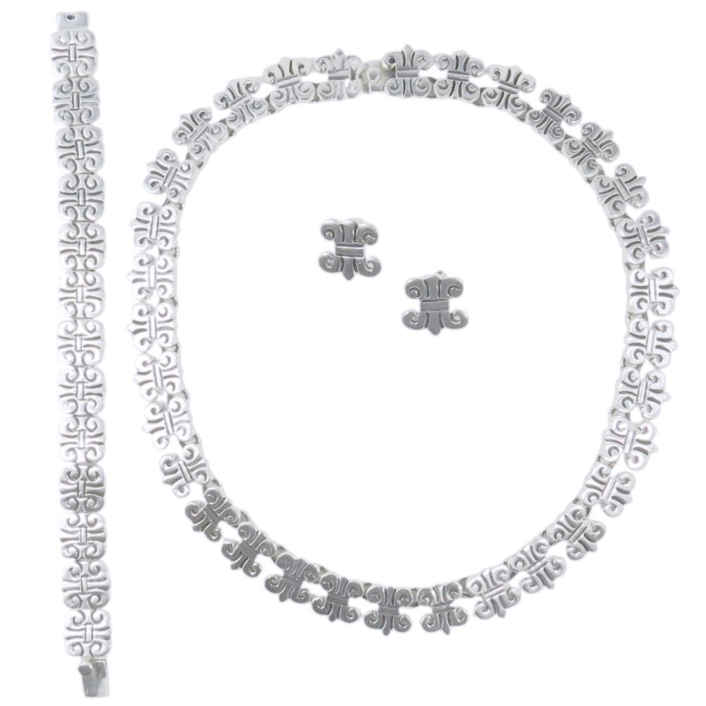 Indianerschmuck-Set - Maya- & Aztekenschmuck aus Sterling Silber - Tasco Silver Heritage