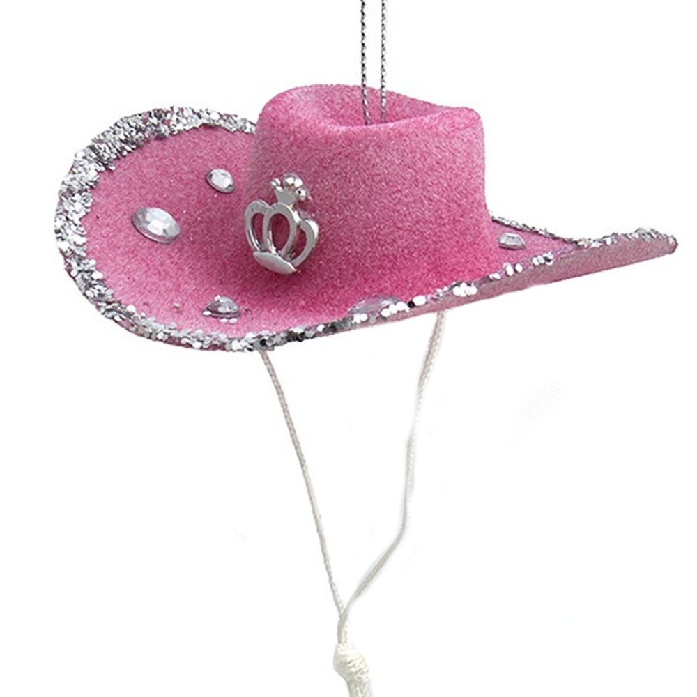 Weihnachtsschmuck - Glittering Ladies Hat, Pink