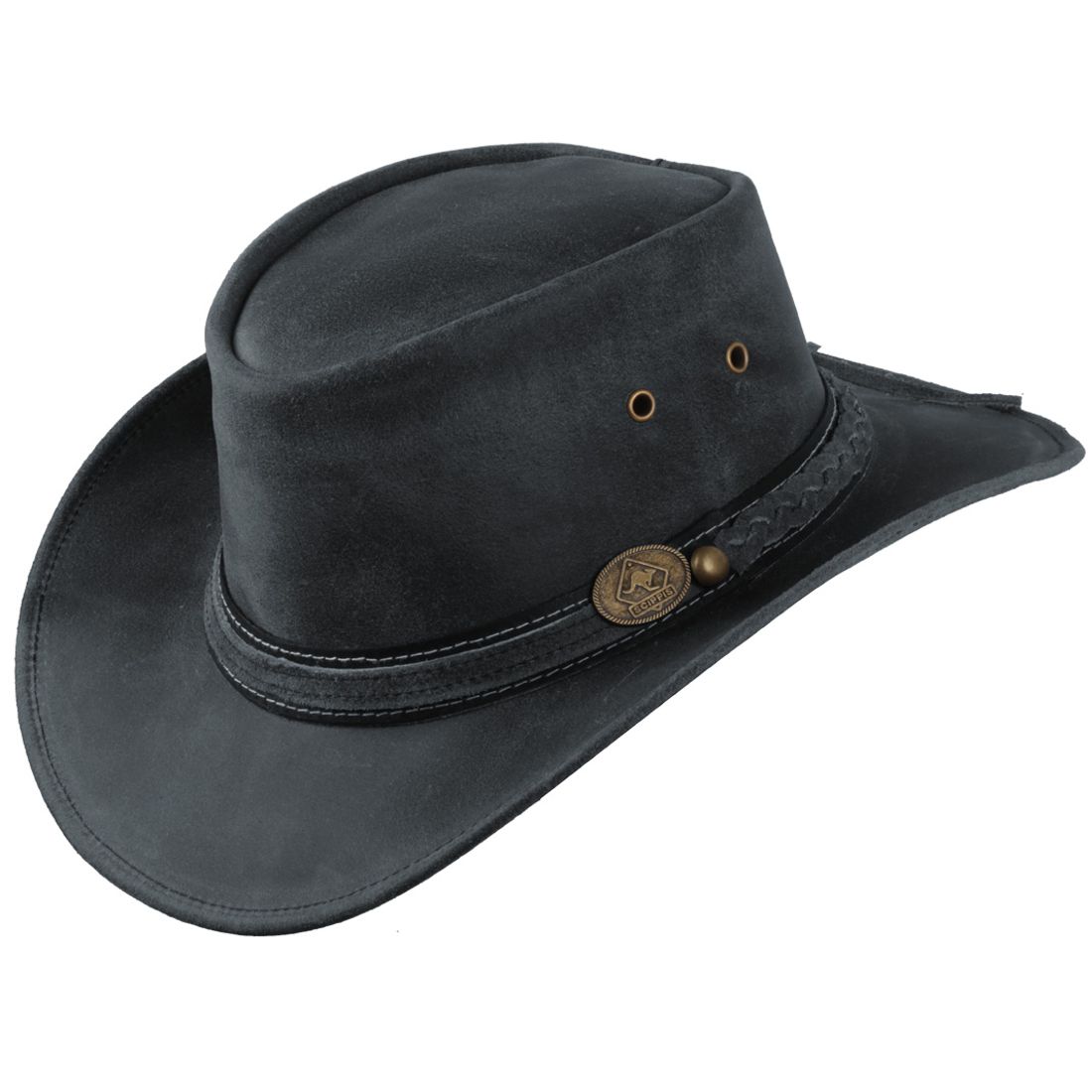 Reduziert - Scippis - Formbarer Westernhut aus Leder - Irving, Schwarz, Größe L (59 - 60 cm)