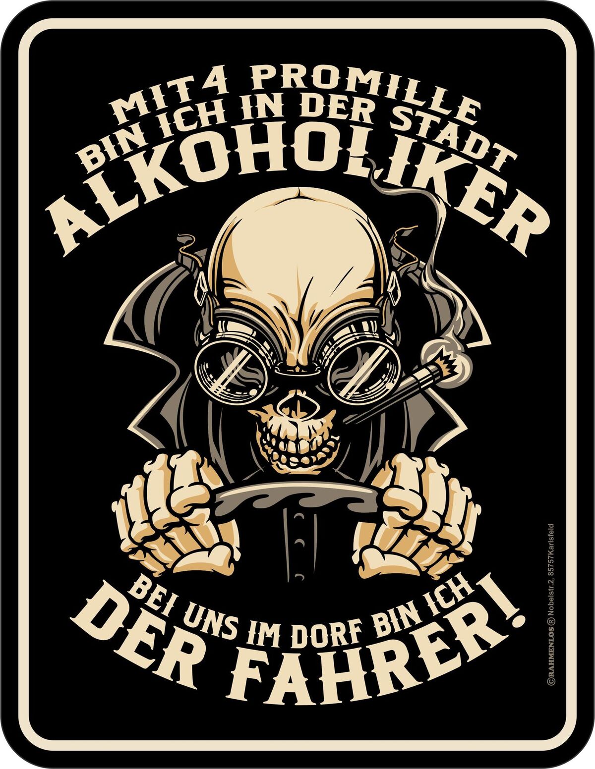 Blechschild - Alkohol - 4 Promille Alkoholiker