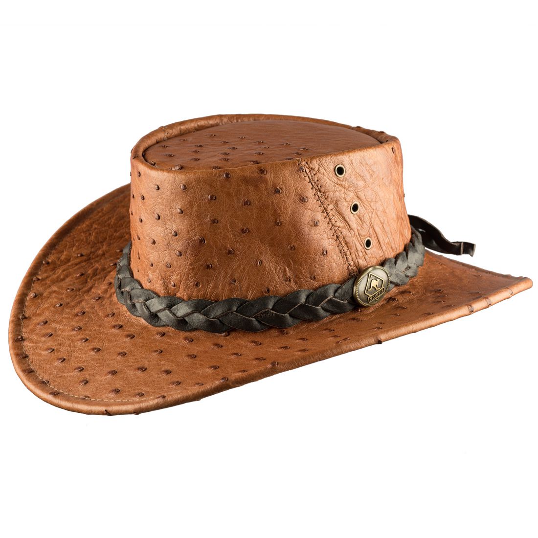Reduziert - Scippis Knautschbarer Westernhut aus Straußenleder - Ostrich, Größe L (59 - 60 cm)