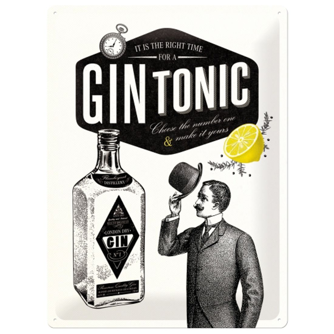 Blechschild - Hot Fifties - Gin Tonic