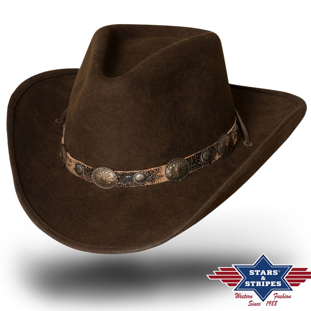 Westernhut mit Kinnriemen von Stars & Stripes - El Dorado