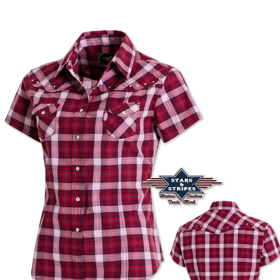 Reduziert - Westernbluse von Stars & Stripes - Doreen, Größe 3XL
