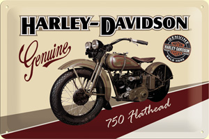Blechschild - Harley Davidson Flathead, mittel
