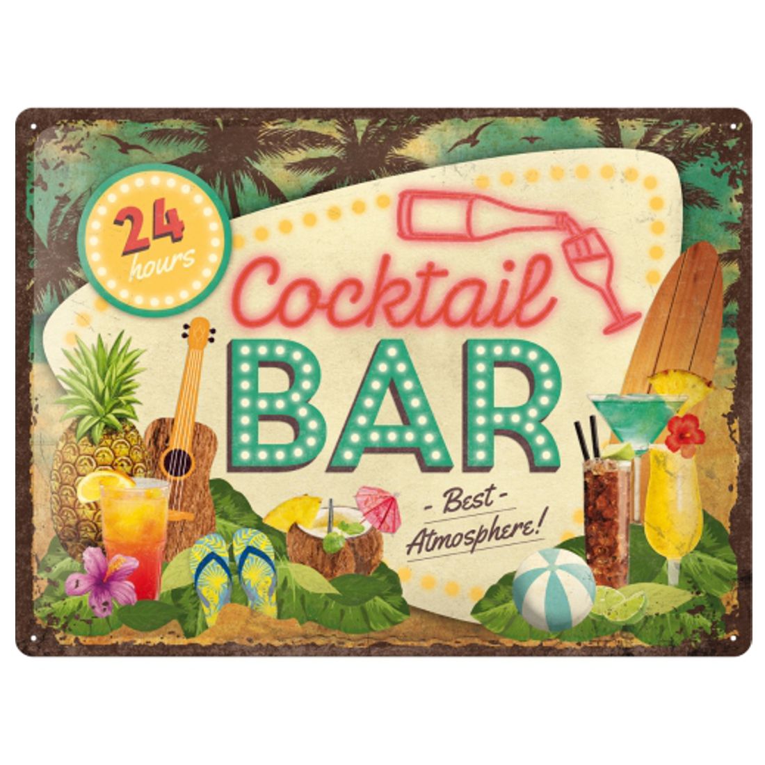 Blechschild - Hot Fifties - Cocktail Bar