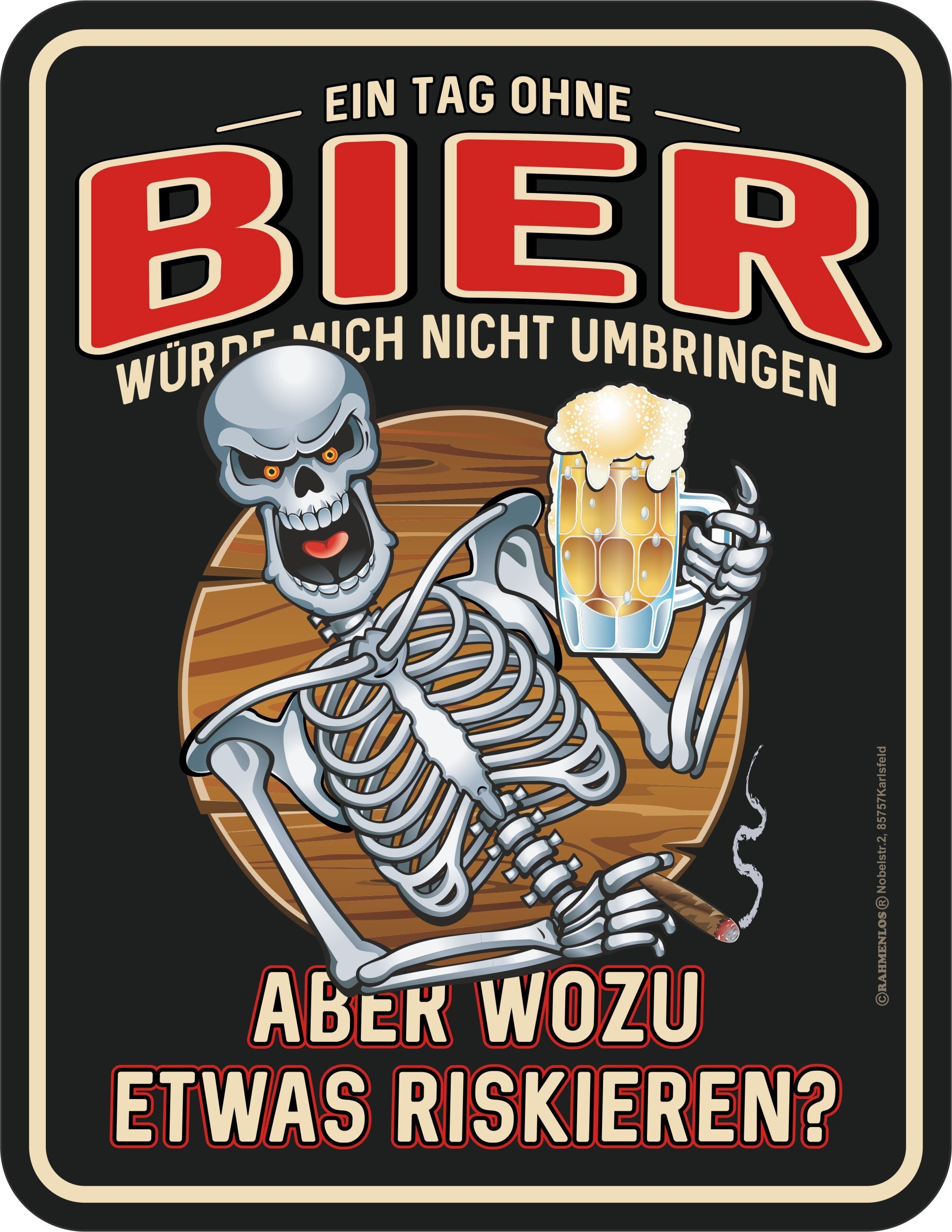Blechschild - Bier - Ein Tag ohne Bier